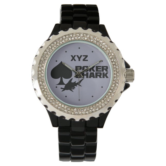 POKER SHARK benutzerdefinierte Initialen Uhren (Vorderseite)