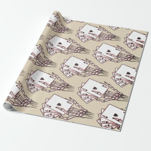 Poker-Skeleton Hände mit vier As-Karten Geschenkpapier