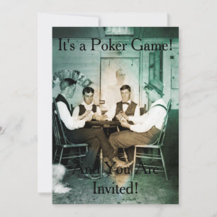 Poker-Spiel-Fotografie-Einladung Männer 1890 Einladung