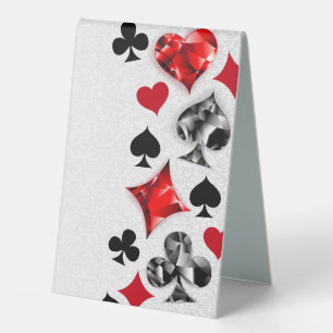Poker Spieler Glücksspieler Spielkarten Farben Las Tischaufsteller