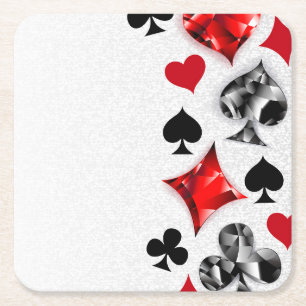 Poker Spieler Glücksspieler Spielkartenfarben Las Rechteckiger Pappuntersetzer