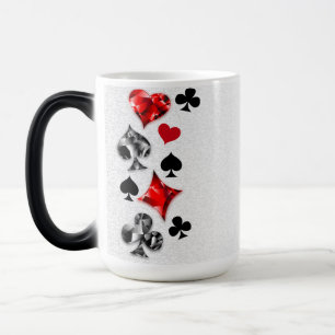 Poker Spieler Glücksspieler Spielkartenfarben Las  Verwandlungstasse