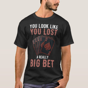 Poker Spieler Royal Flush Karten Spiel Zocker Bluf T-Shirt