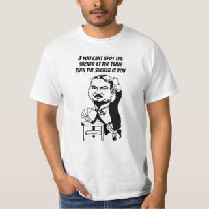 Poker Spieler Spiel Cartoon Mann Zitate Kunst T-Shirt