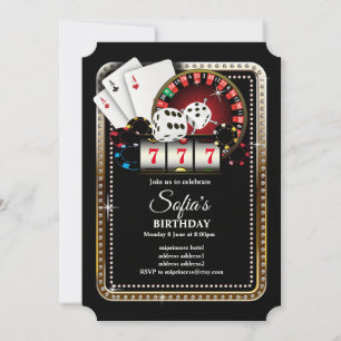 Poker Spielkarte 7 7 7, Casino Party einladen Einladung