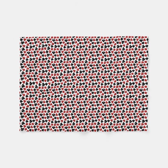 Poker-Spielkarte-Anzugs-Muster Fleecedecke (Vorderseite (Horizontal))