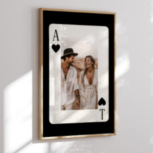 Poker-Spielkarte für Paare mit Foto Poster