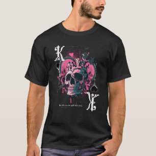 Poker Spielkarte König der Herzen Totenkopf T-Shirt