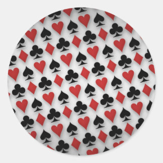 Poker-Spielkarte-Muster-Entwurf Runder Aufkleber