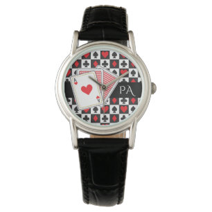 Poker-Spielkarte-Uhr Armbanduhr