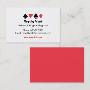 Poker Spielkarten Aces Magician Visitenkarten Visitenkarte