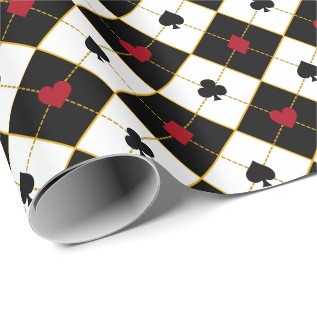 Poker Spielkarten Geschenkgutschein, Einfach Vegas Geschenkpapier (Rolleneckpunkt)