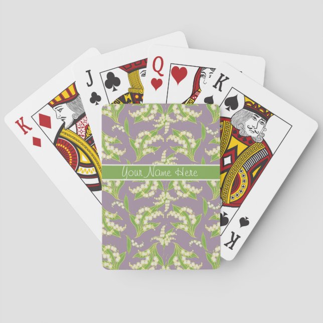 Poker-Spielkarten: Maiglöckchen, malvenfarben Spielkarten (Rückseite)