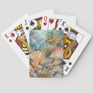 Poker Spielkarten mit einem Muschel-Design