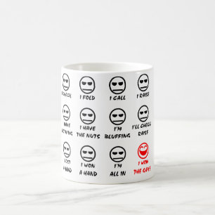 "Poker stellt" Schale/Tasse gegenüber Kaffeetasse