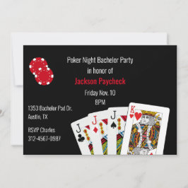 Poker Themed Bachelor Party Einladung