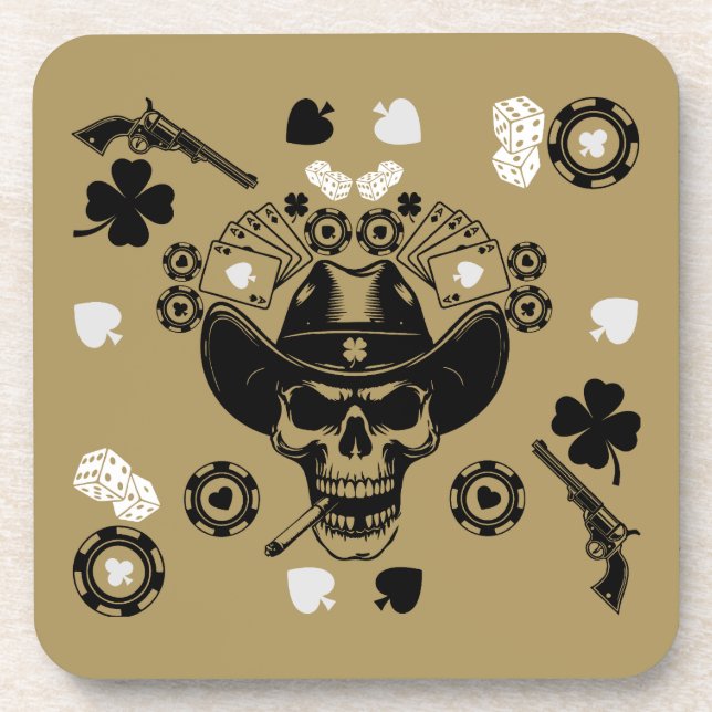 Poker Themed Lucky Getränkeuntersetzer (Vorderseite)