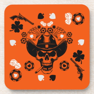 Poker Themed Lucky Getränkeuntersetzer