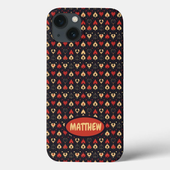 Poker Themed Playing Cards Geschenk iPhone Cover F (Rückseite)