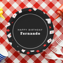 Poker Themed Playing Cards & Red Diamond Geburtsta