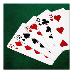 Poker - vier von einer Art - Zehn und sechs Fotodruck