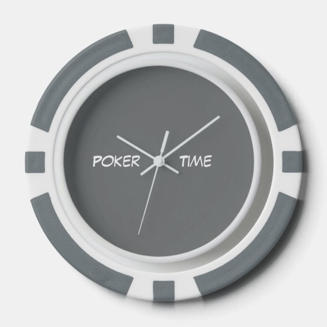 Poker-Zeit Grau Weiß  Pokerchips (Vorderseite)