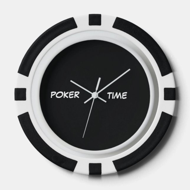 Poker Zeit Schwarz-weiß Pokerchips (Vorderseite)