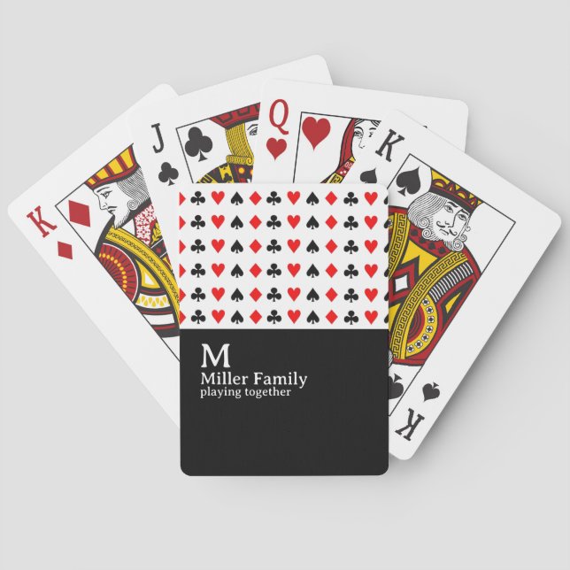 Poker zusammen mit benutzerdefinierten Familiennam Spielkarten (Rückseite)