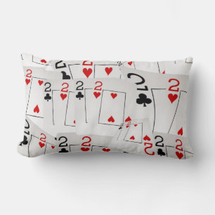Poker, zwei in einem ebenen Muster, Lumbalkissen. Lendenkissen