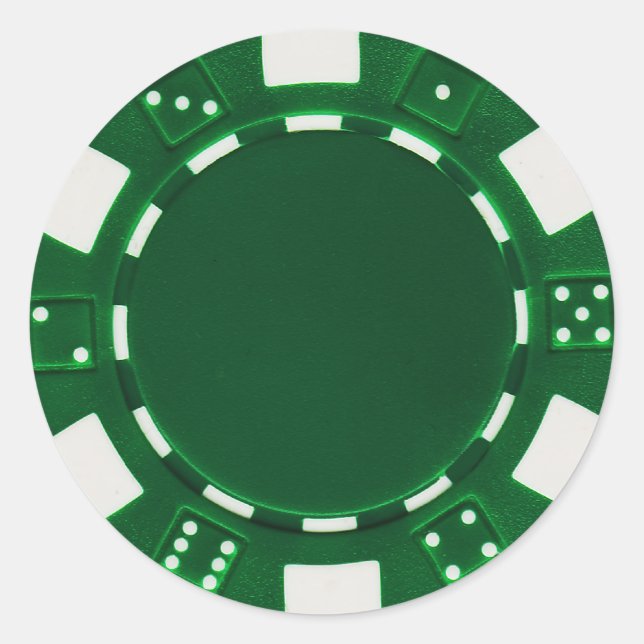 Pokerchip-Aufkleber grün Runder Aufkleber (Vorderseite)