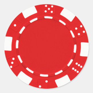 Pokerchip-Aufkleber rot Runder Aufkleber