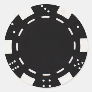 Pokerchip-Aufkleber schwarz Runder Aufkleber