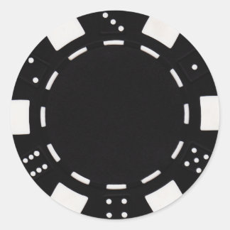 Pokerchip-Aufkleber schwarz Runder Aufkleber