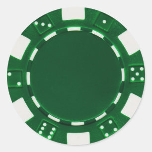 pokerchip Aufklebergrün Runder Aufkleber
