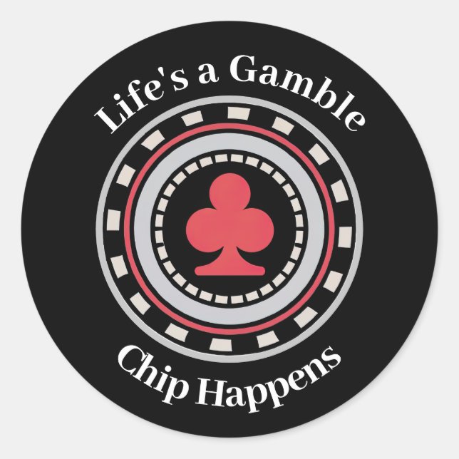Pokerchip Runder Aufkleber (Vorderseite)