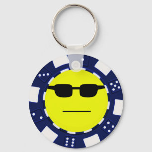 pokerface Blau Schlüsselanhänger