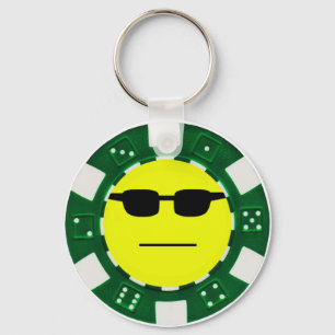 pokerface Grün Schlüsselanhänger