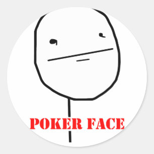 Pokergesicht - meme runder aufkleber