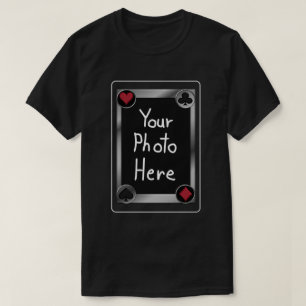 Pokerkarte Foto Schwarz T-Shirt