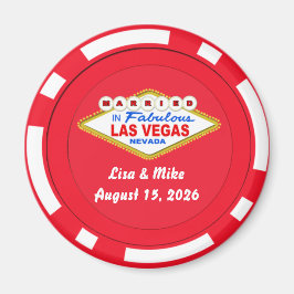Pokerspiel-Chip-Magnet Verheiratet in Las Vegas Magnet