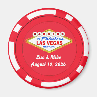 Pokerspiel-Chip-Magnet Verheiratet in Las Vegas Magnet