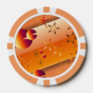 Pokerspiel-Chips mit orangefarbenem abstraktem Des Pokerchips