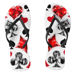 Pokerspieler Glücksspieler Spielkartensymbole Las Flip Flops