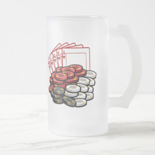 Pokerspielnachtbier-Tasse Mattglas Bierglas