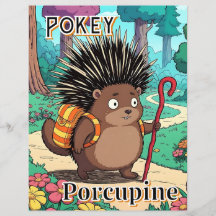Pokey Porcupine | Süße Cartoon-Kinderzimmer-Kunst