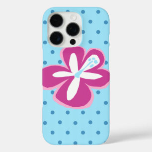 Pokii Hawaiian Cut Hibiskus Polka Dot Turq iPhone 16 Pro Hülle