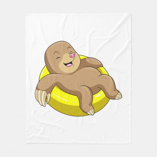 Pol beim Baden mit Lifebuoy Fleecedecke (Vorderseite)
