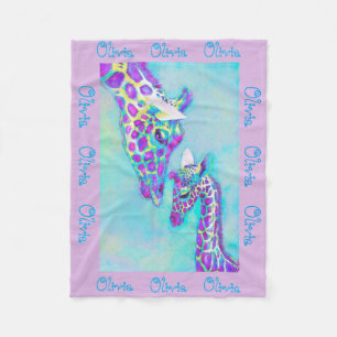 Polaire aqua personalizable et couverture pourpre de