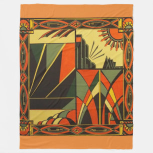 Polaire Art déco dans la grande couverture orange