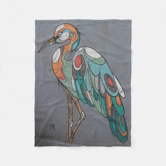 Polaire Belle couverture d'ouatine de grue de mosaïque (Devant)
